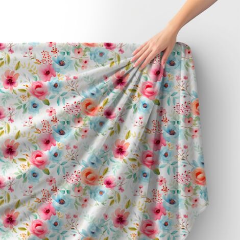 Tissu velours royal polyester à coudre - Motif fleurs - RDX2732