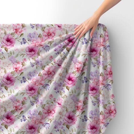Tissu velours royal polyester à coudre - Motif fleurs - RDX2787