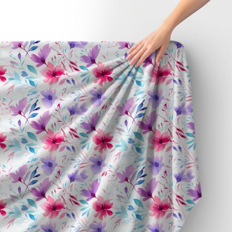 Tissu velours royal polyester à coudre - Motif fleurs - RDX2802