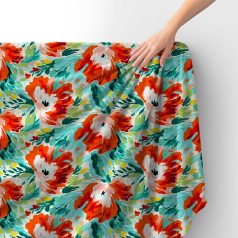 Tissu velours royal polyester à coudre - Motif fleurs - RDX2880