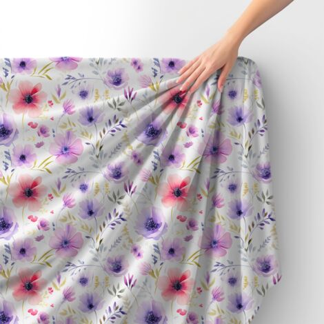 Tissu velours royal polyester à coudre - Motif fleurs - RDX2945