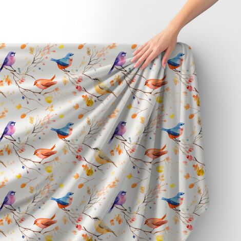 Tissu velours royal polyester à coudre – Motif oiseaux – RDX2111