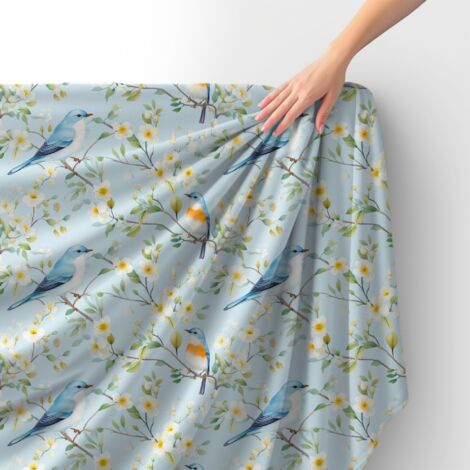Tissu velours royal polyester à coudre – Motif oiseaux – RDX2842