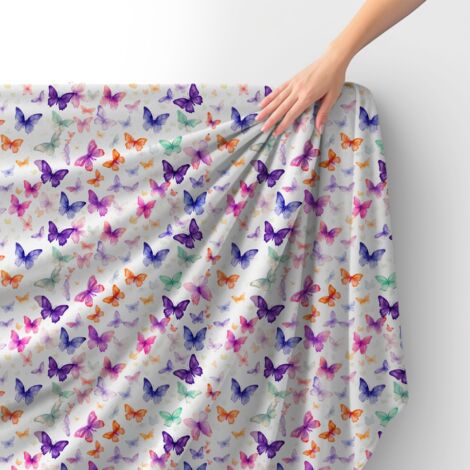 Tissu velours royal polyester à coudre – Motif papillons – RDX2812