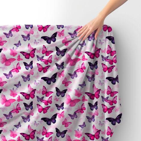 Tissu velours royal polyester à coudre – Motif papillons – RDX2944