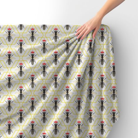 Tissu velours royal polyester à coudre - Motif Reine des abeilles