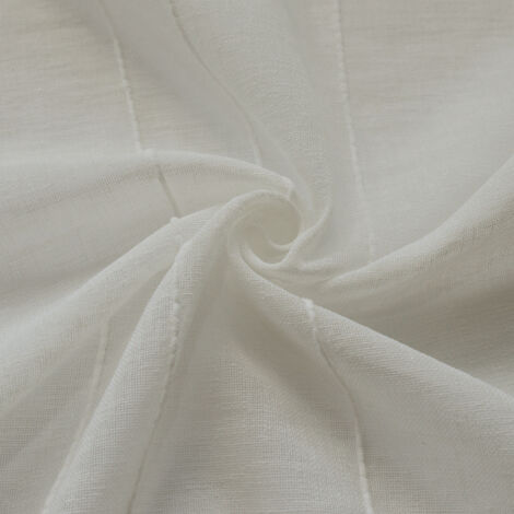 Tissu voile en fils chenille et bas plombé Ivoire 3 m
