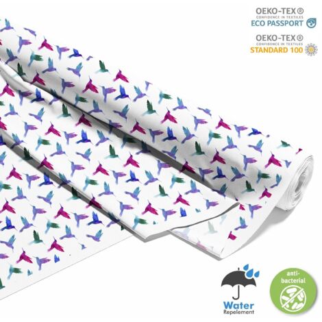 TISSUS DÉCORATIFS D'EXTÉRIEUR OXFORD - Motif Colibri Aquarelle I DX210