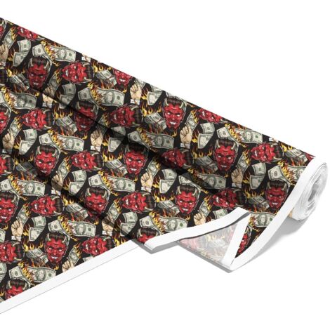 TISSUS DÉCORATIFS D'EXTÉRIEUR OXFORD - Motif Devil Dollar I DX697