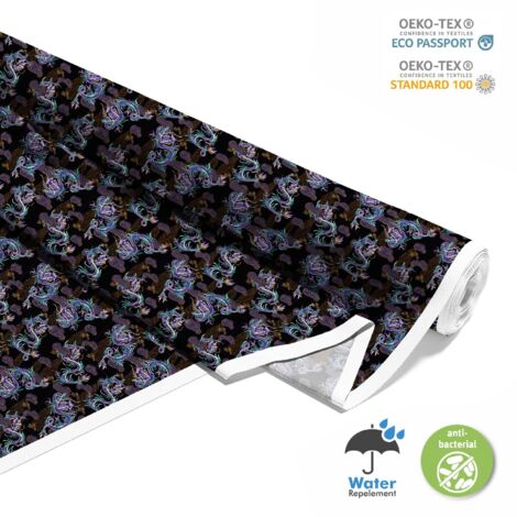 TISSUS DÉCORATIFS D'EXTÉRIEUR OXFORD - Motif dragon bleu