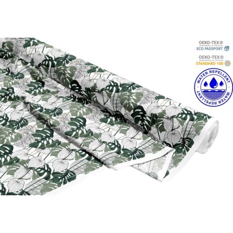 TISSUS DÉCORATIFS D'EXTÉRIEUR OXFORD - Motif feuilles de palmier grises I DR098