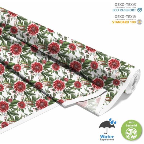 TISSUS DÉCORATIFS D'EXTÉRIEUR OXFORD - Motif fleur de dahlia