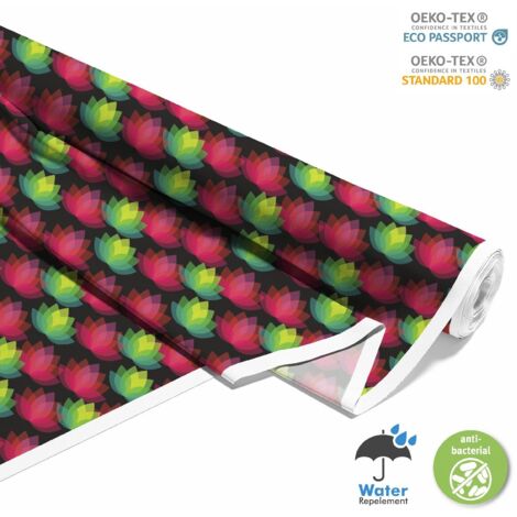 TISSUS DÉCORATIFS D'EXTÉRIEUR OXFORD - Motif fleur de lotus orientale