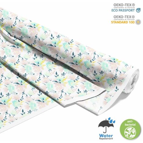 TISSUS DÉCORATIFS D'EXTÉRIEUR OXFORD - motif fleurs aquarelle 2 I DX149