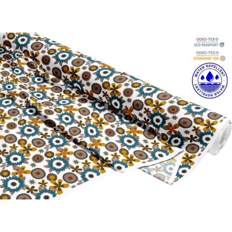 TISSUS DÉCORATIFS D'EXTÉRIEUR OXFORD - Motif fleurs colorées dessinées I DR045