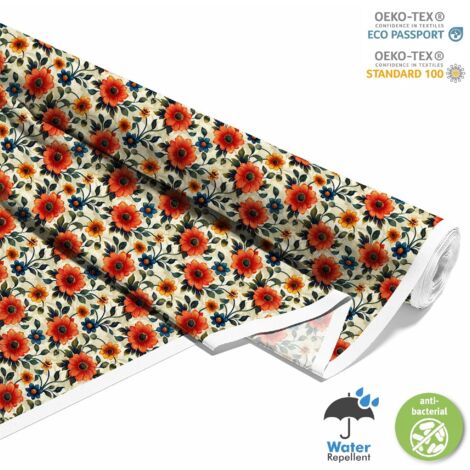 TISSUS DÉCORATIFS D'EXTÉRIEUR OXFORD - Motif Fleurs I DX5526