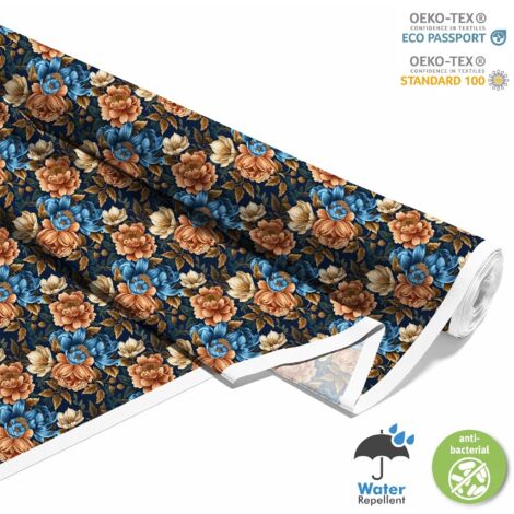 TISSUS DÉCORATIFS D'EXTÉRIEUR OXFORD - Motif Fleurs I DX5533