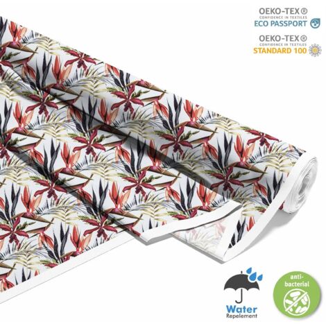 TISSUS DÉCORATIFS D'EXTÉRIEUR OXFORD - motif fleurs tropicales I DX192