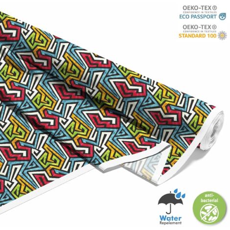 TISSUS DÉCORATIFS D'EXTÉRIEUR OXFORD - Motif Graffiti I DX074