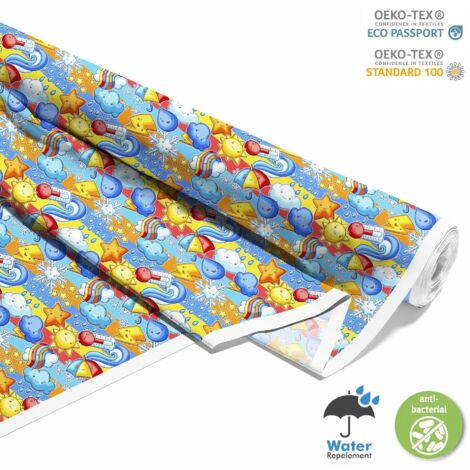 TISSUS DÉCORATIFS D'EXTÉRIEUR OXFORD - Motif météo kawaii