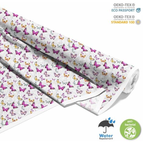 TISSUS DÉCORATIFS D'EXTÉRIEUR OXFORD - Motif Papillons et Feuilles I DX101