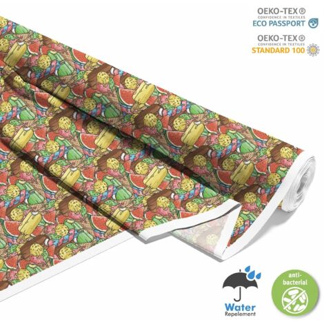 TISSUS DÉCORATIFS D'EXTÉRIEUR OXFORD - Motif Pastèque Glacée I DX738