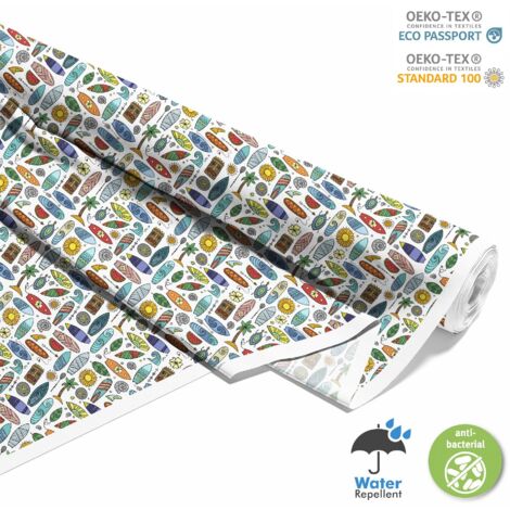 TISSUS DÉCORATIFS D'EXTÉRIEUR OXFORD - motif planches de surf