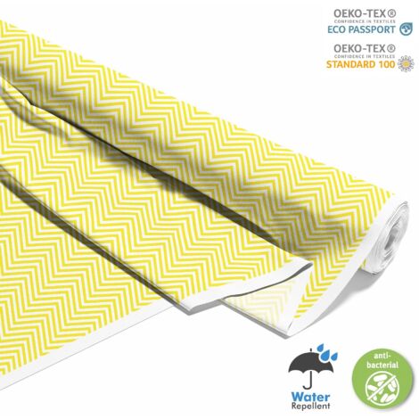 TISSUS DÉCORATIFS D'EXTÉRIEUR OXFORD - Motif Zigzag Jaune