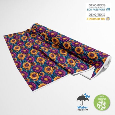 Tissus d'extérieur Oxford - Motif fleurs colorées DX18040