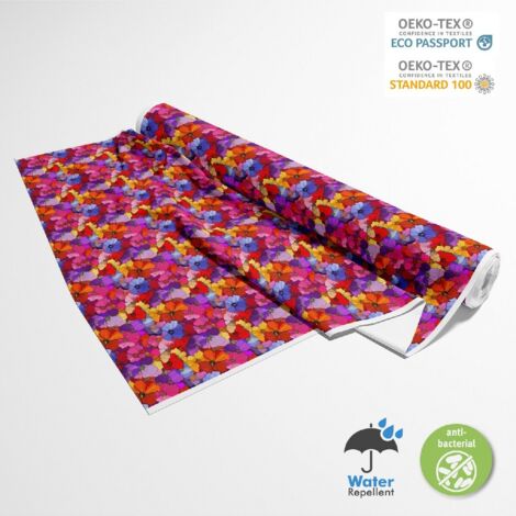 Tissus d'extérieur Oxford - Motif fleurs colorées DX18045