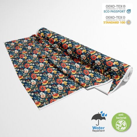 Tissus d'extérieur Oxford - Motif fleurs colorées DX18046