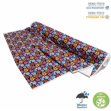 Tissus d'extérieur Oxford - Motif fleurs colorées DX18070
