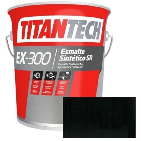 TITAN esmalte s/r ex300 negro 4l titantech , El ESMALTE S/R EX300 NEGRO 4L TITANTE es un esmalte sintético industrial de alta calidad, con secado rápido y un
