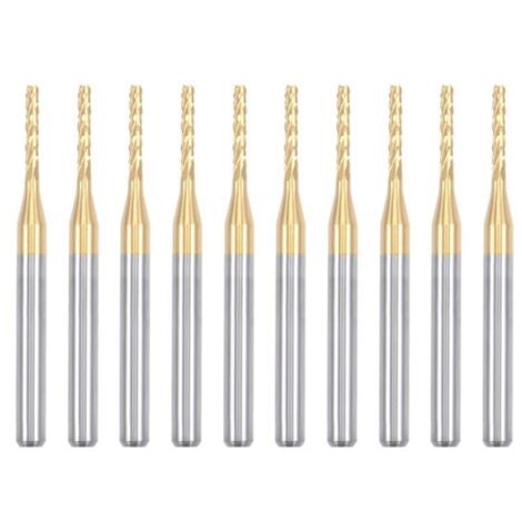 Titanium carbide engraving cutters, 10 pieces, CNC cutters for PCB machines, 1/8 inch shank, 1.5 mm