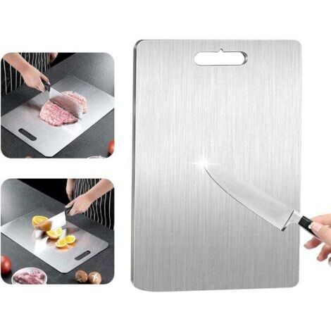 Titanium Cutting Board, 304 Stainless Steel, Titanium Cutting Board, Antibacterial Stainless Steel Cutting Board, Stainless Steel Kitchen Board for Meat, Cheese, Cutting Boards
