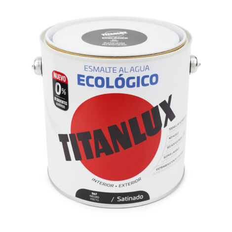 Titanlux Ecológico Esmalte al agua mulisuperficie Satinado Negro 2,5 L