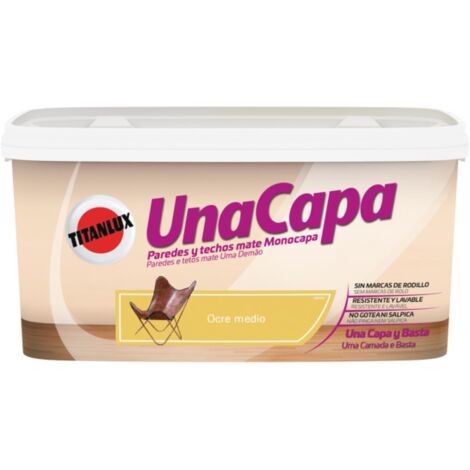 Titanlux Una Capa pintura para paredes Ocre Medio 4 L