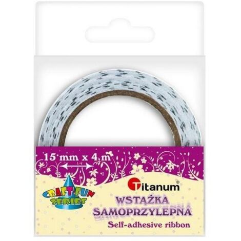 TITANUM Selbstklebendes Band ecru mit schwarzen Punkten - 15mm x 4m - Textil