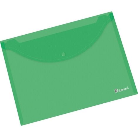 TITANUM Transparente A4-Umschlagmappe - grün, mit Druckknopfverschluss