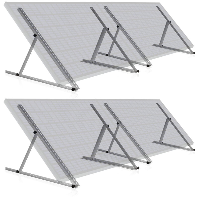 Support de panneau solaire en aluminium Zelsius de 0 à 90 degrés, pour quatre panneaux, barre de support 114 cm
