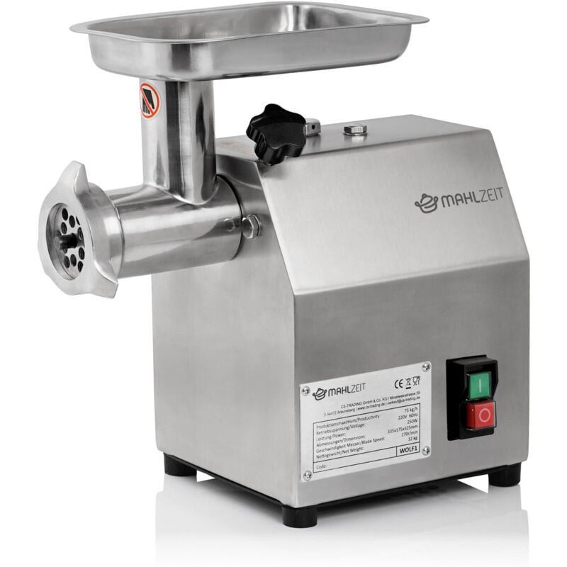 Profi Hachoir à viande électrique en acier inoxydable 250W - 75kg/h Remplisseur de saucisses - Mahlzeit