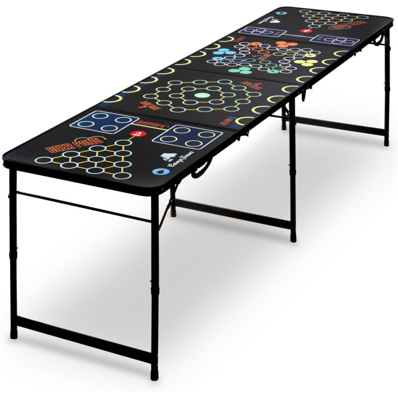 Table de beer pong CampFeuer, table multi-jeux de fête pliante 6 en 1, table de jeu à boire, Beer Pong