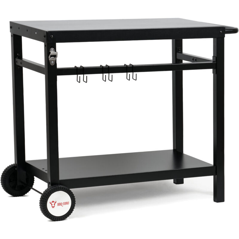 Bbq-toro - Chariot de barbecue 85 x 50 x 81 cm Table d'appoint en métal avec grande surface de travail