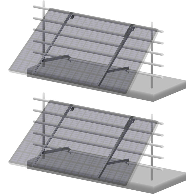 Zelsius Universal Solar Module Balcon Support Set for 2 Solar Panels, adjustable angle, mounting set