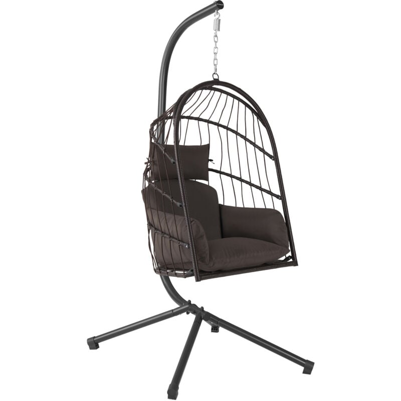 Fauteuil hamac avec châssis Marron Siège ergonomique avec coussins et rembourrage de siège inclus - Hinhocker