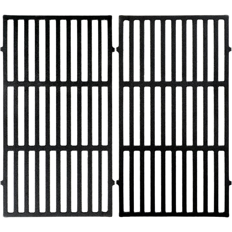 Bbq-toro - grille de cuisson en fonte 26 x 44,5 cm, 2 pièces, grille en fonte, grille de remplacement, grille de barbecue, accessoire de barbecue