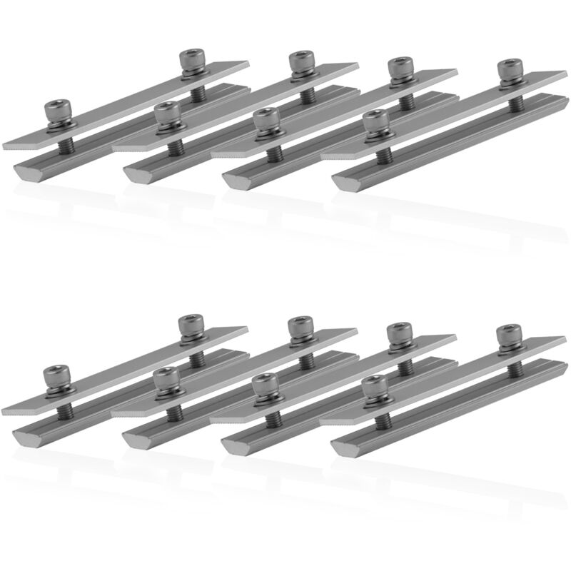 Zelsius - Connecteur universel pour rails de panneaux solaires en aluminium, 8 pièces, support de panneaux solaires en forme de t