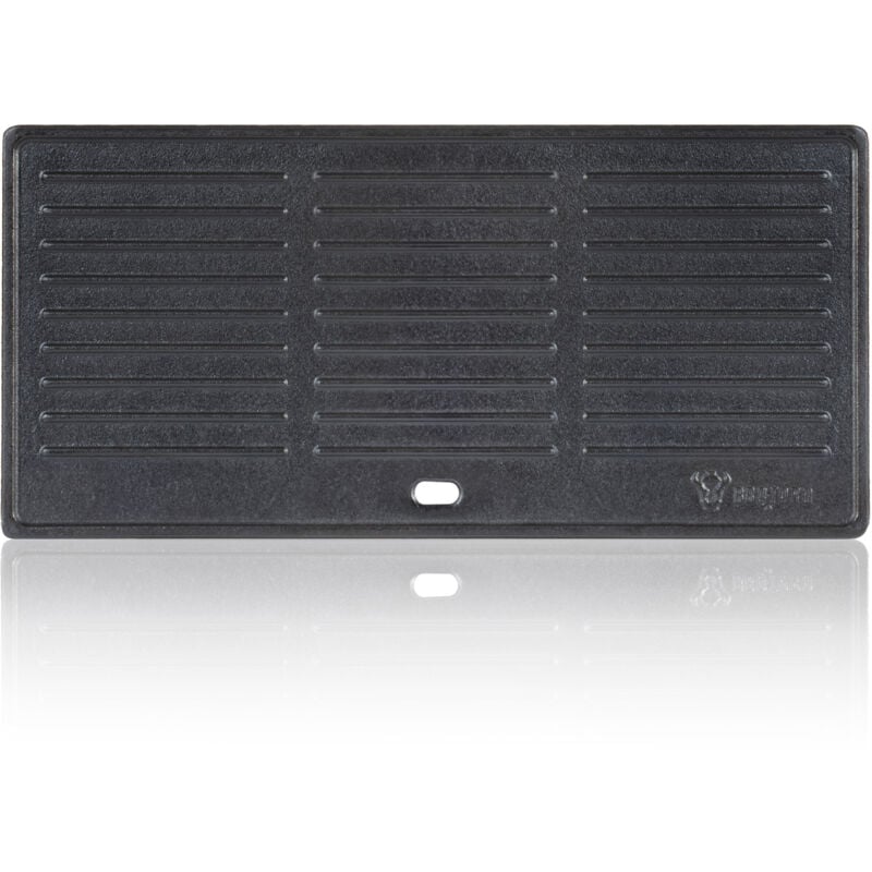 Bbq-toro - Plaque de cuisson en fonte 42,5 x 20,5 cm, plaque reversible cullotée, poêle pour grill, plancha pour barbecue