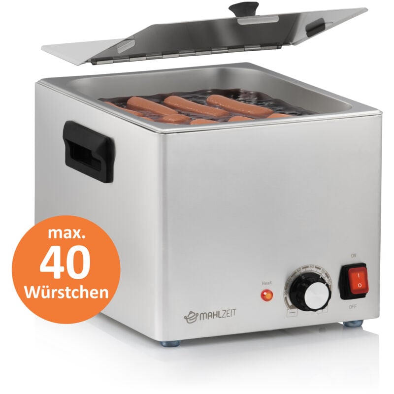 Chauffe-saucisses en acier inoxydable électrique 1200 w Contrôle automatique de la température, 6 litres - Mahlzeit