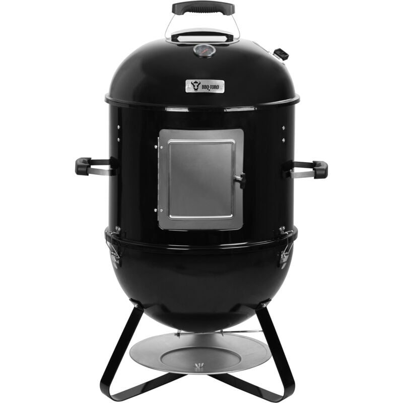 Bbq-toro - 3 en 1 fumoir ø 47 cm, 3en1 fumoir, gril sphérique et bac à feu, avec thermomètre